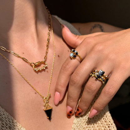 Stellar Power Set - Yellow Gold Vermeil floating detail