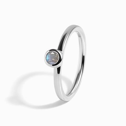 Labradorite Ring - Luna - silver detail