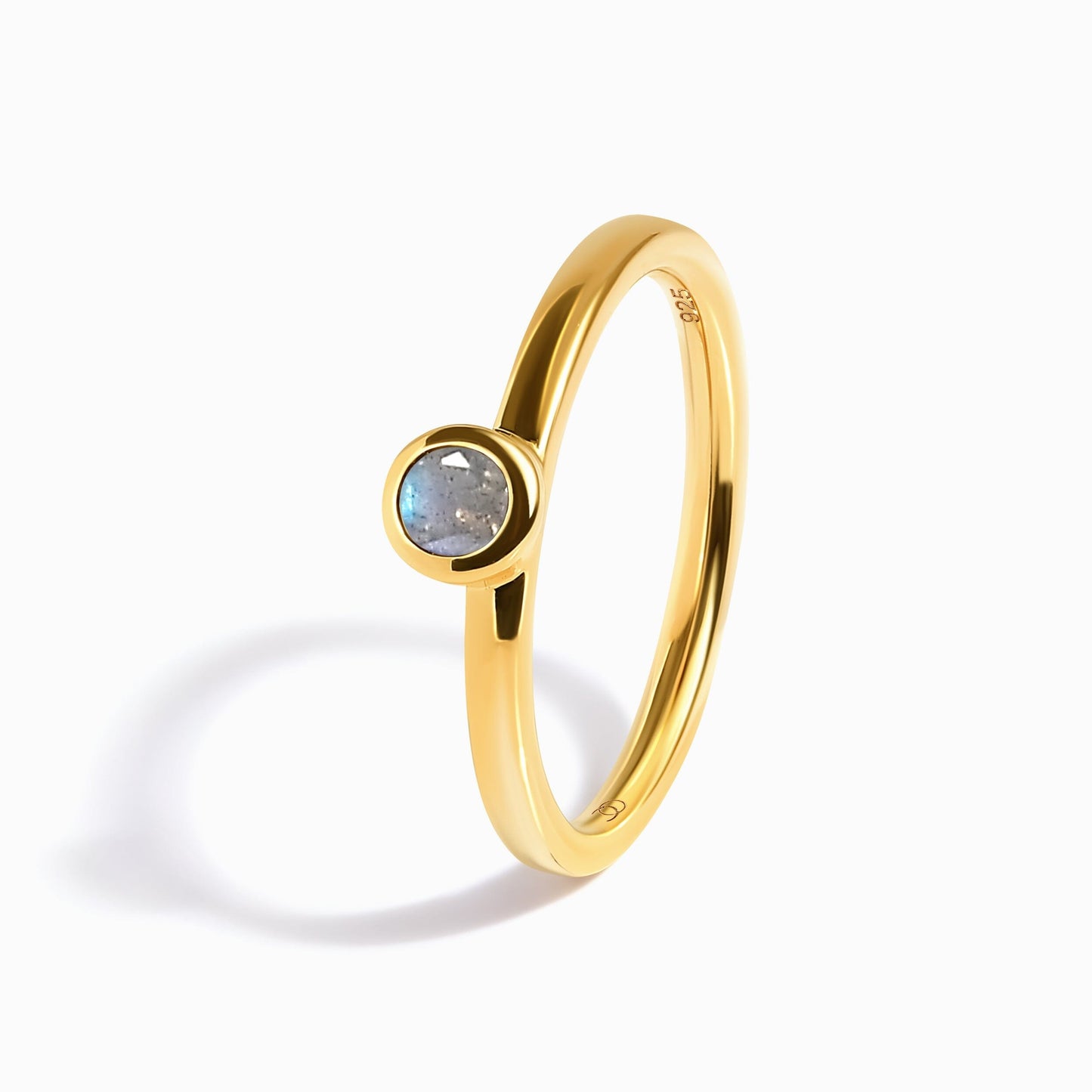 Labradorite Ring - Luna - gold detail