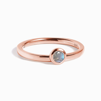 Labradorite Ring - Luna - rose gold