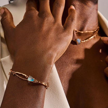 Labradorite Bracelet - Flow - lifestyle rose gold