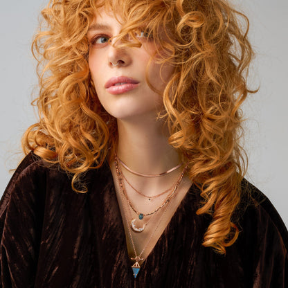 Labradorite Flowing Necklace & Herringbone Chain - TS-NOV-FLOWING-MC-2RG
