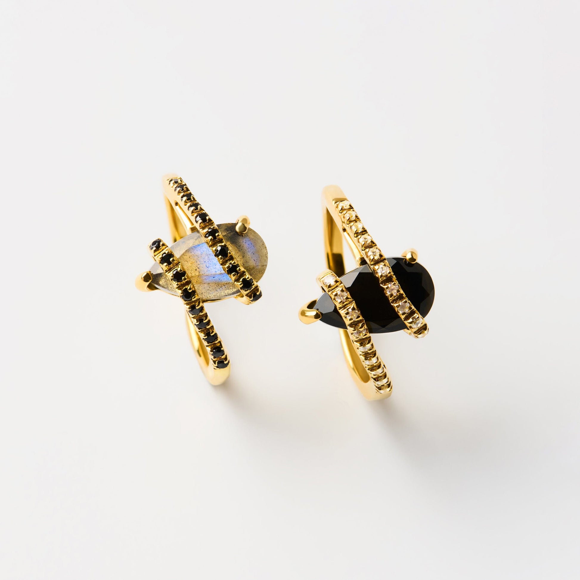 Black Obsidian White Zircon Ring - Bypass lifestyle