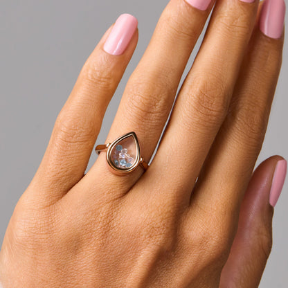 Moonstone Aquamarine Ring - Gem Glide - rose gold vermeil on hand