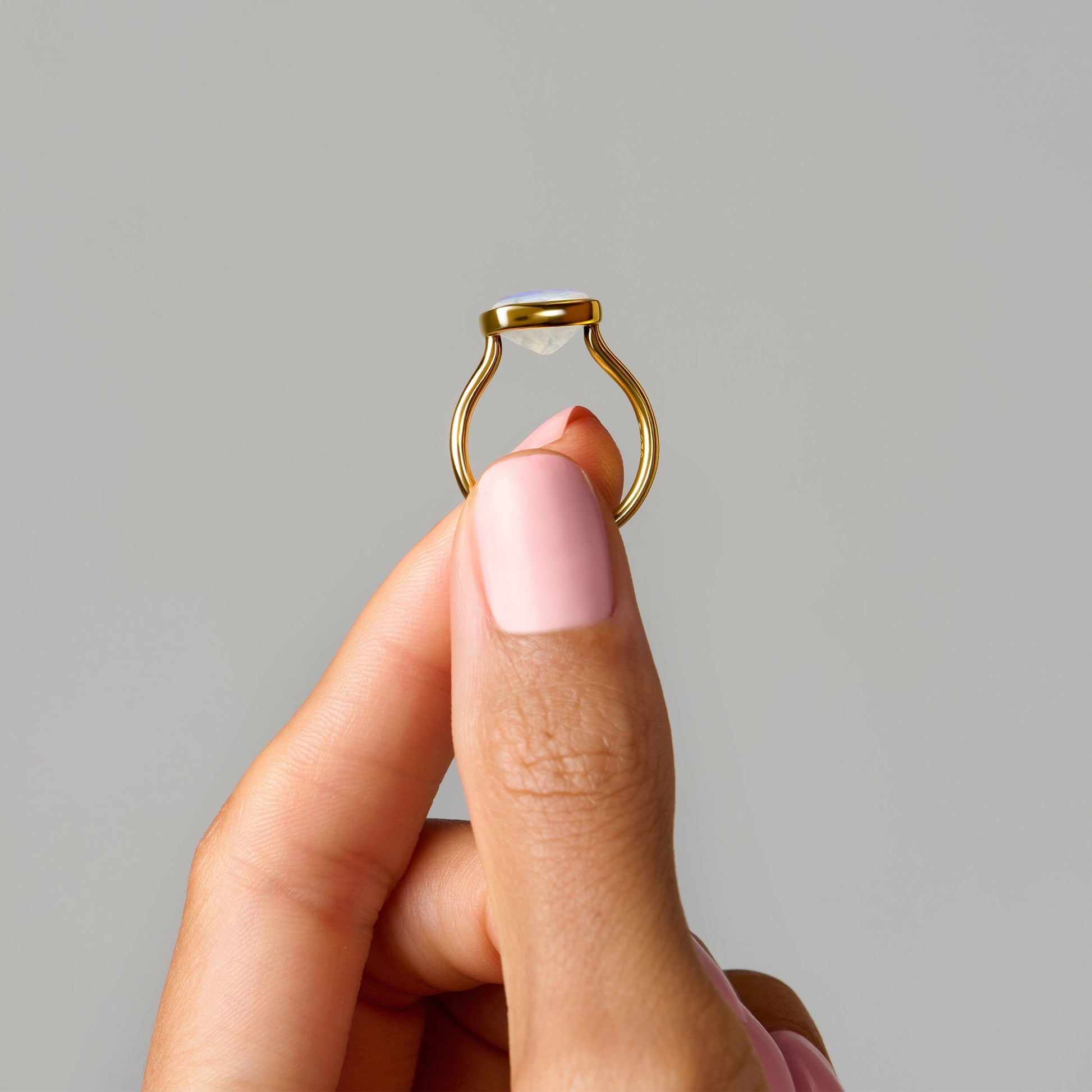 Moonstone Ring - Skin-Touch - stack mixed