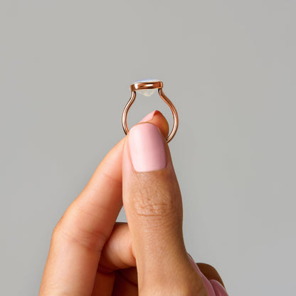 Moonstone Ring - Skin-Touch - stack RG