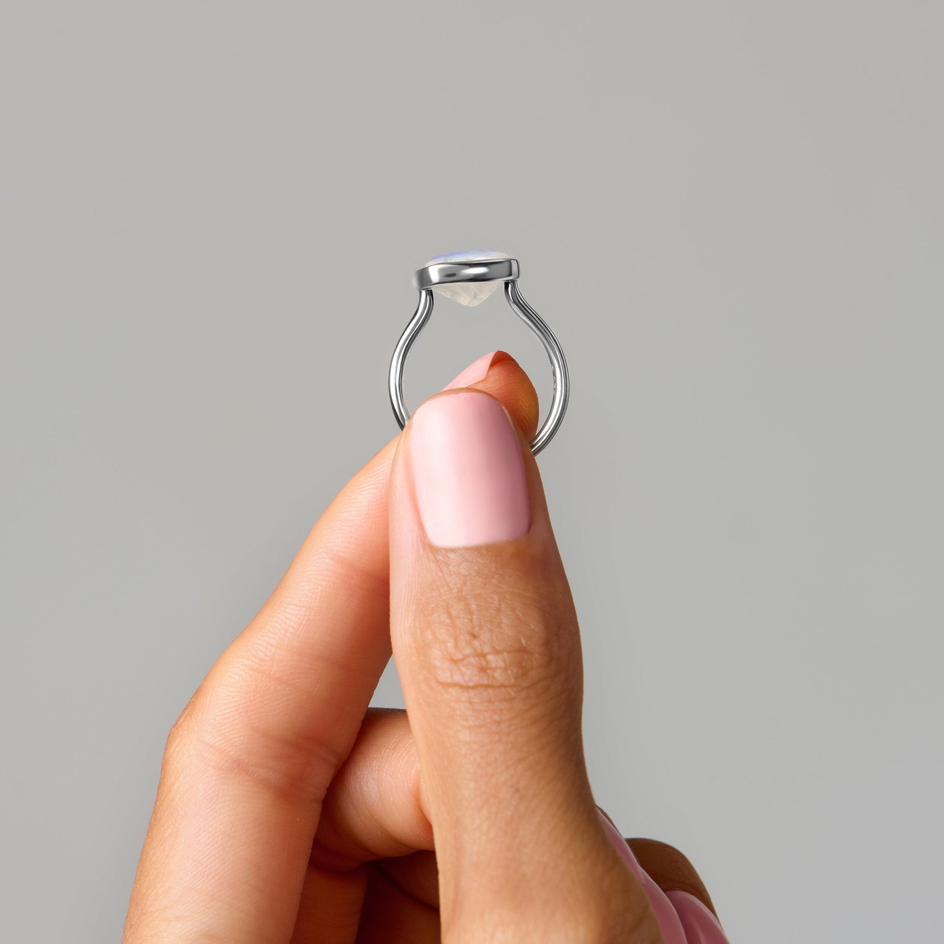 Moonstone Ring - Skin-Touch - stack SIL