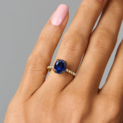 Blue Sapphire Ring Harlow - yellow gold model