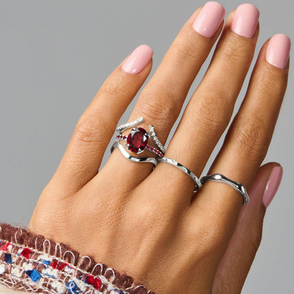 Harlow Waves stack silver styled