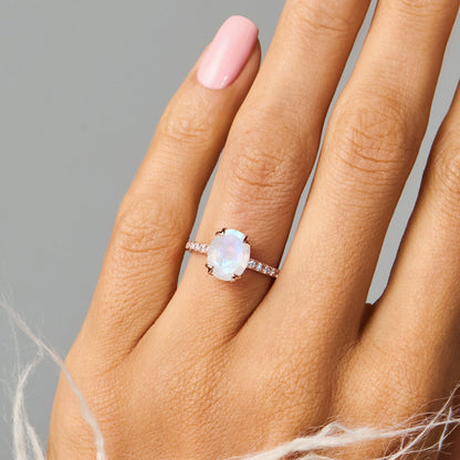 Moonstone Ring - Harlow - on hand RG