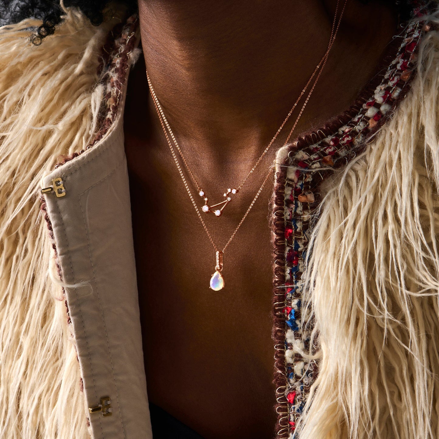 Libra necklace rose gold styled