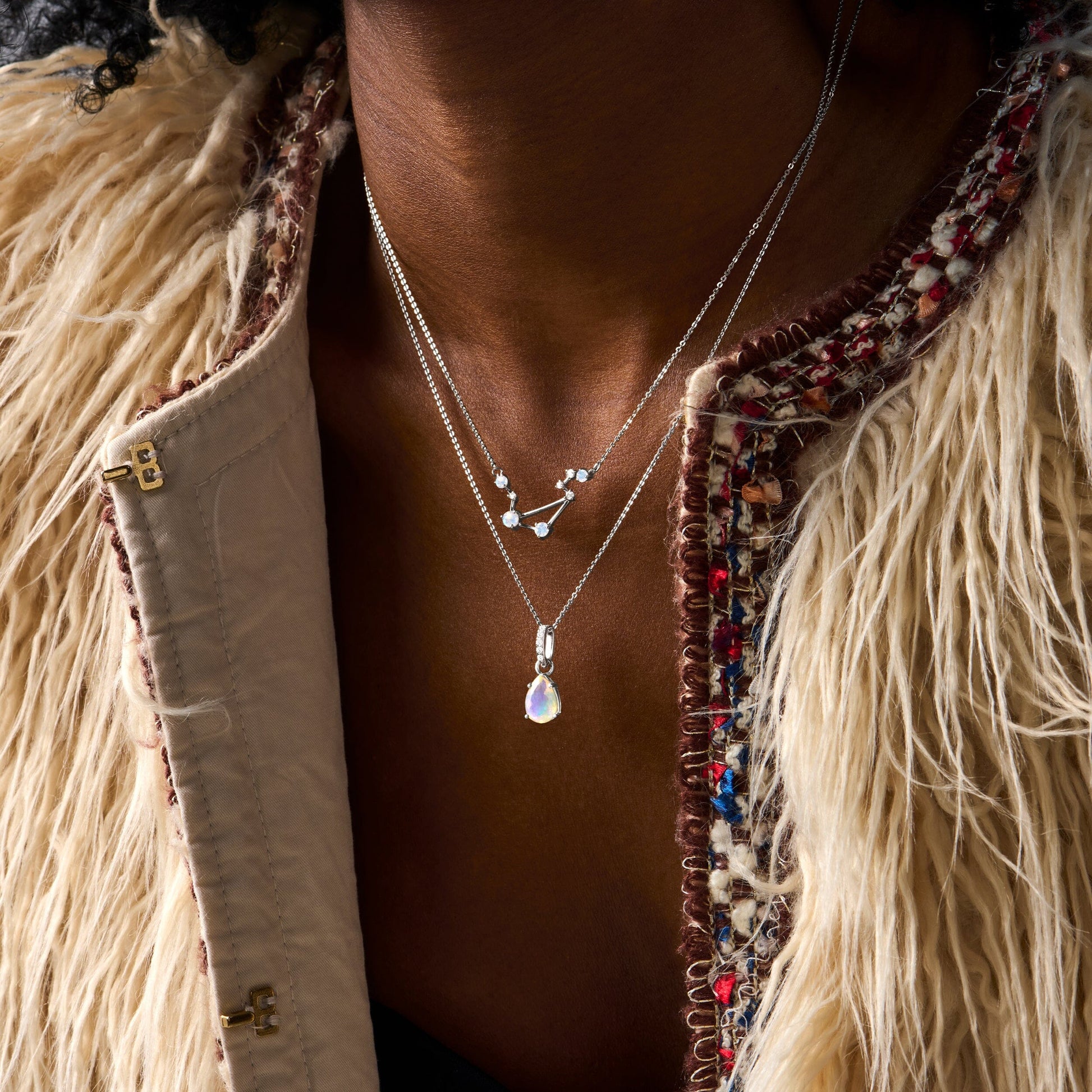 Libra necklace silver styled