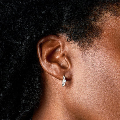 Moonstone Earrings - Loveliness Hoops - sterling silver worn