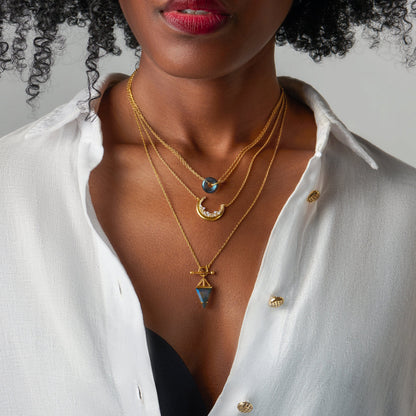 Trio of Light and Shadow Set gold worn 2