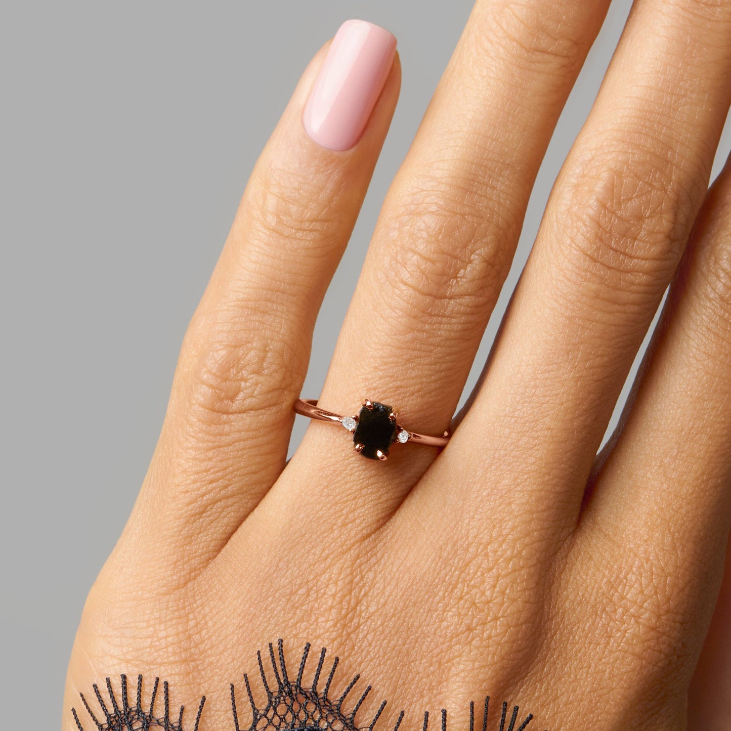 Black Obsidian Ring - Petite Allure
