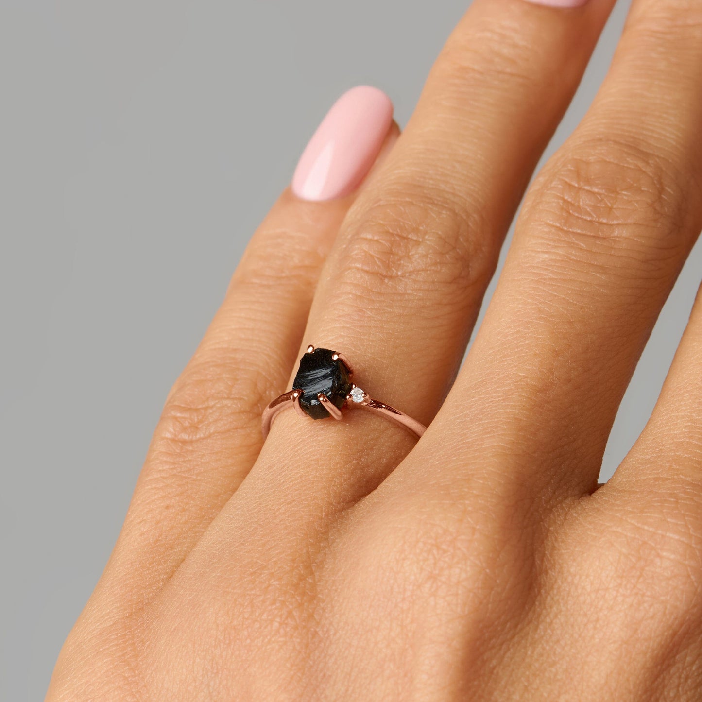 Black Obsidian Ring - Petite Allure