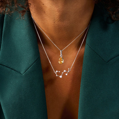 Citrine Necklace Sway - silver model