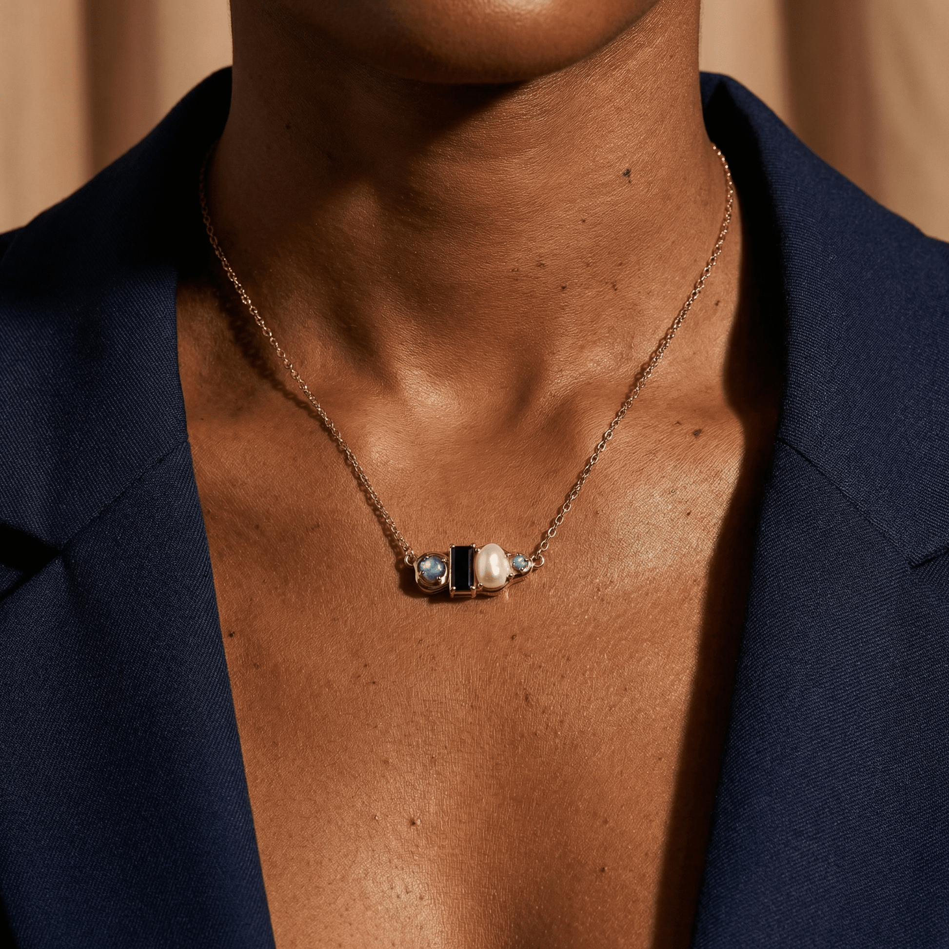 Black Obsidian Pearl Necklace - Treasure