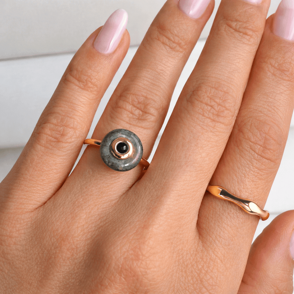 Labradorite Black Spinel Fidget Ring - Ora - WR-DONUT-2-LAB-YG_bcbc8bed-e3e5-466e-badf-5baaf7fb