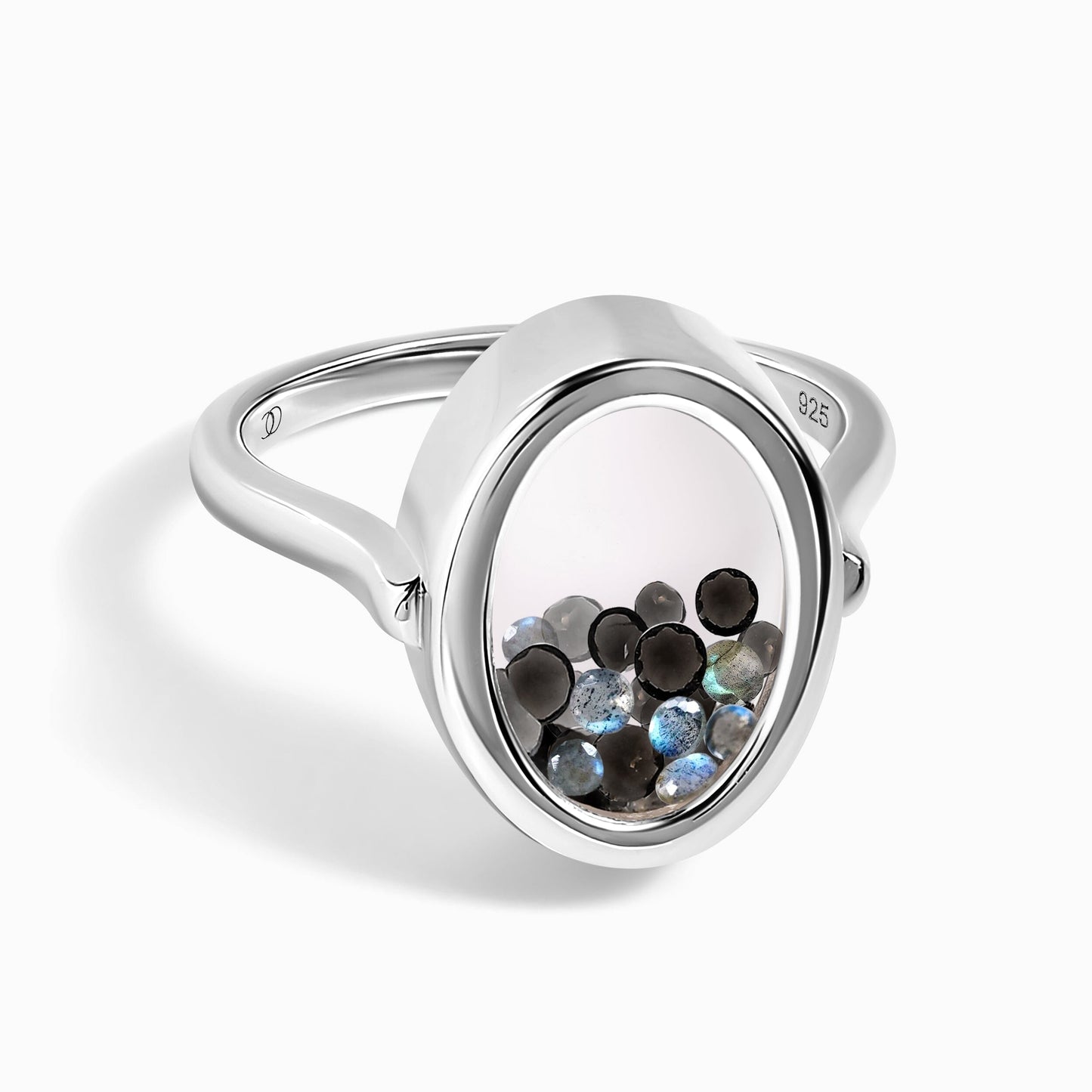 Halo of Calm Ring - silver angle