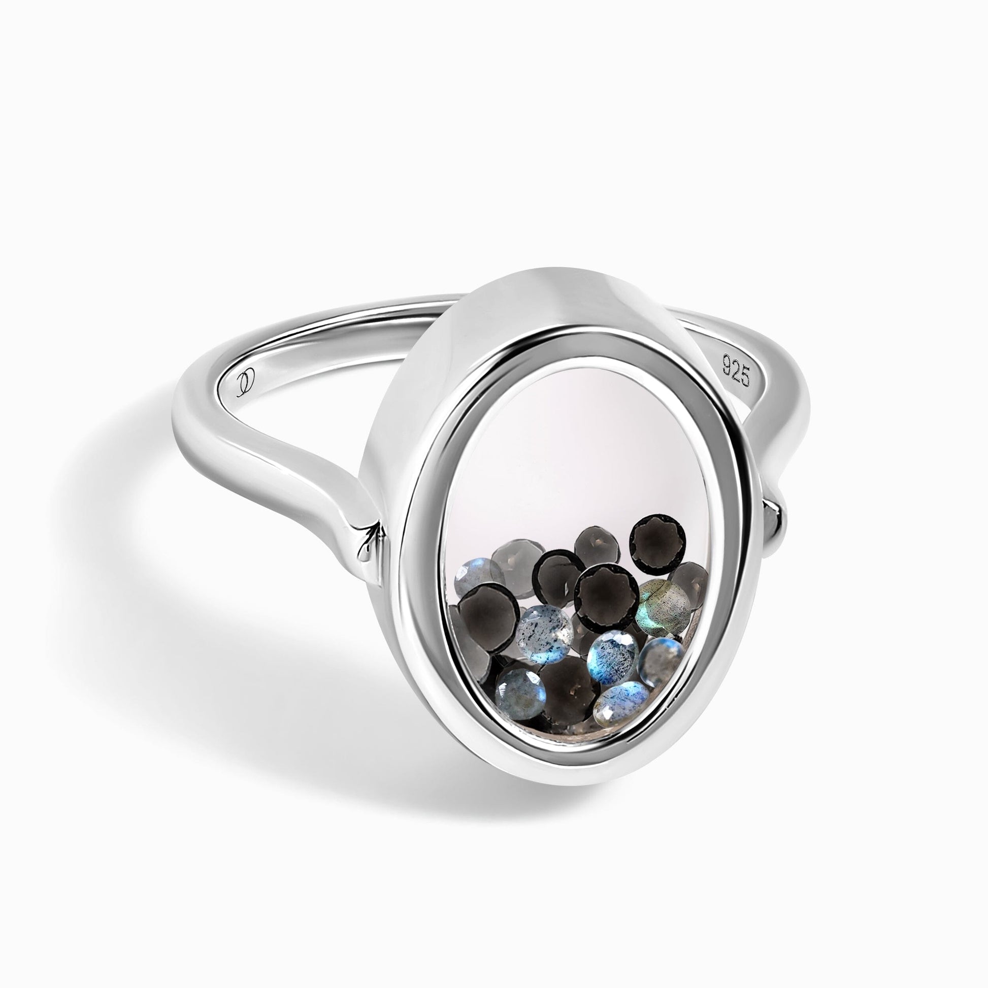 Halo of Calm Ring - silver angle