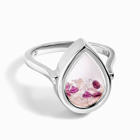 Rose Quartz Rhodolite Ring - Gem Glide - silver