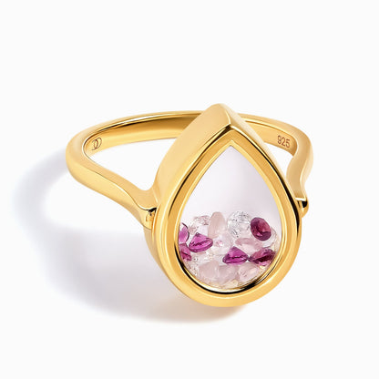 Rose Quartz Rhodolite Ring - Gem Glide - yellow gold