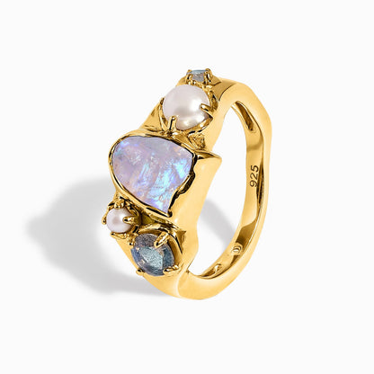 Moonstone Pearl Ring - Heirloom - WR-PEAR-17_2_MS_YG