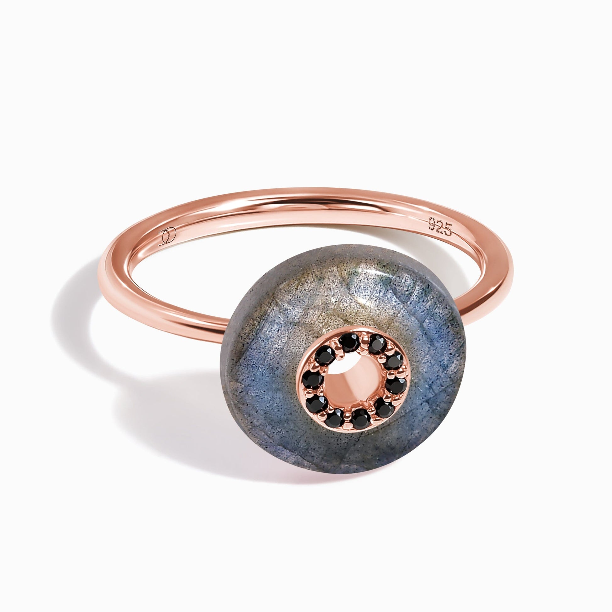 Labradorite Black Spinel Fidget Ring - Liora - WZ.RQ-GOLD-WR-DONUT-3_2_LABRG