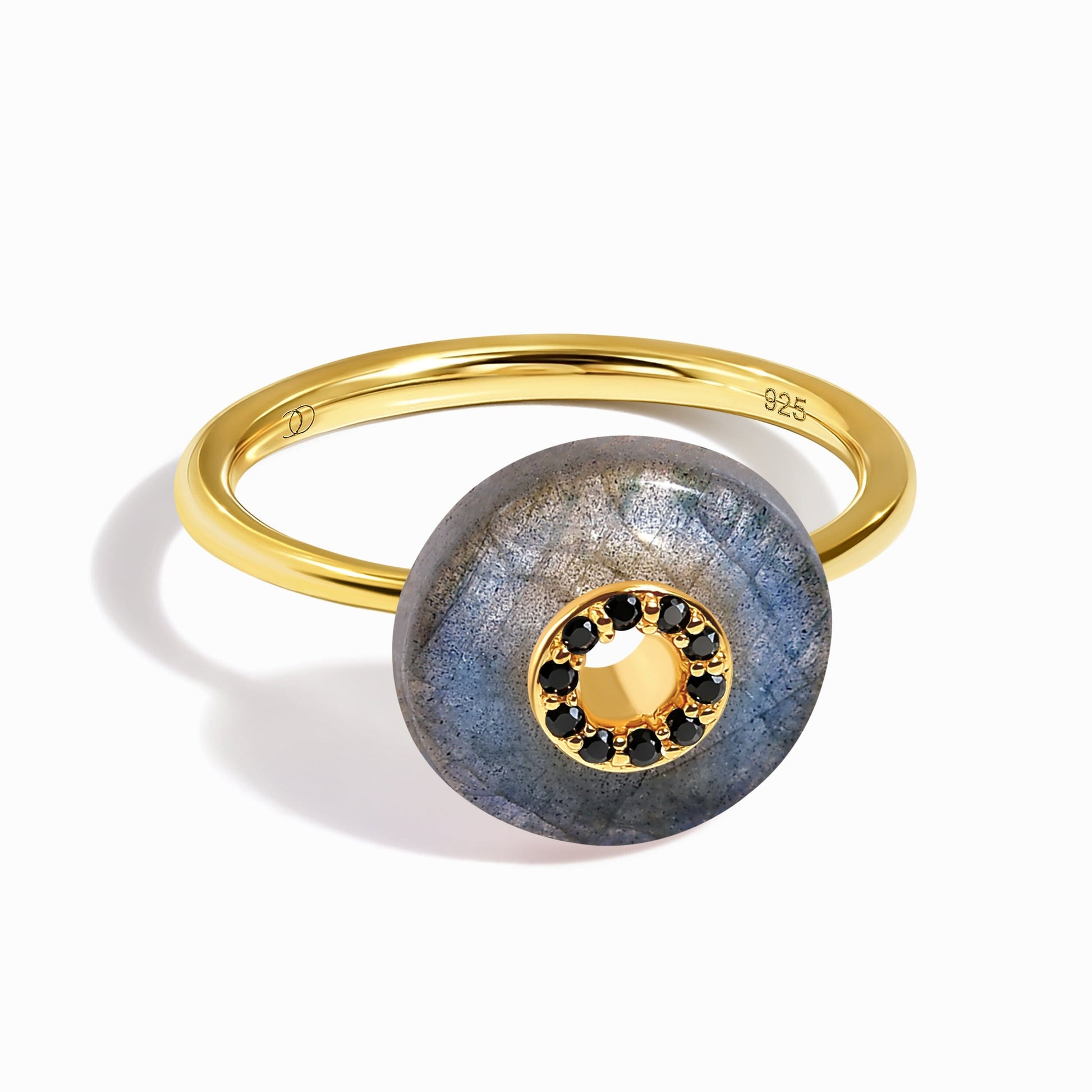 Labradorite Black Spinel Fidget Ring - Liora - WZ.RQ-GOLD-WR-DONUT-3_2_LABYG