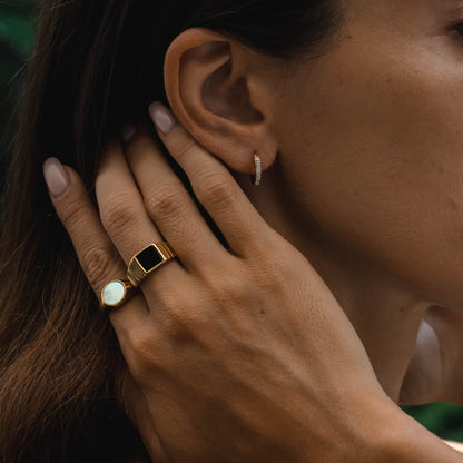 Kaya Onyx Ring worn