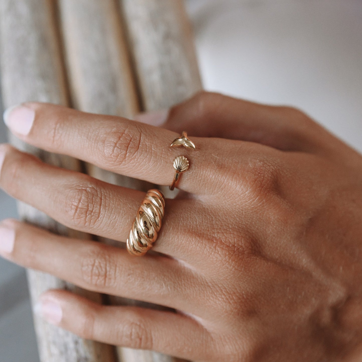 Island Ring styled on hand