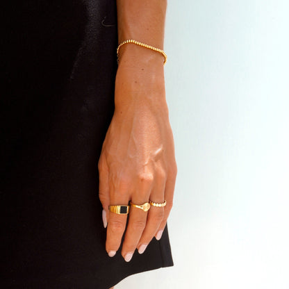 Kaya Onyx Ring styled on hand
