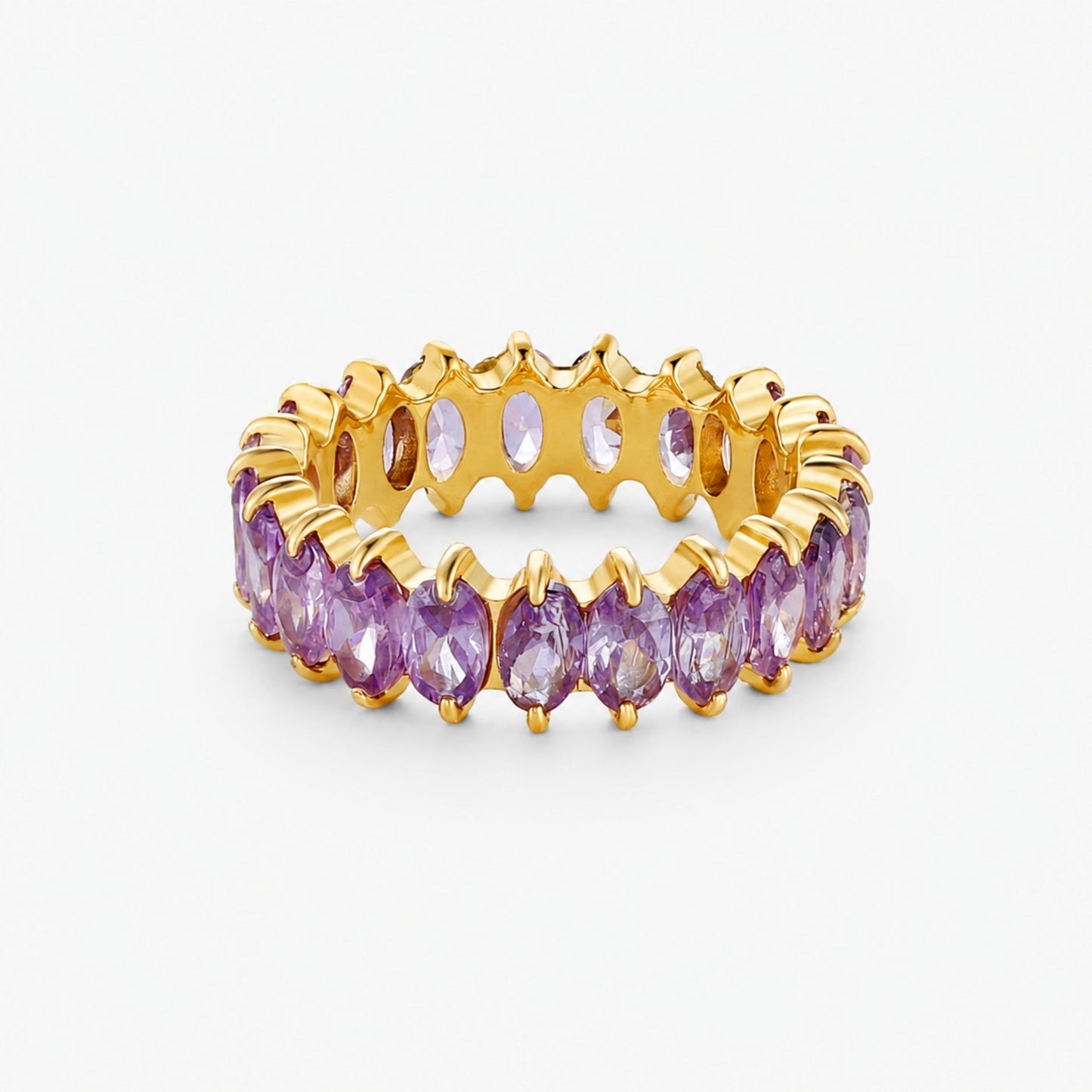 Birthstone Eternity Ring - February Amethyst