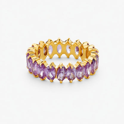 Birthstone Eternity Ring - February Amethyst