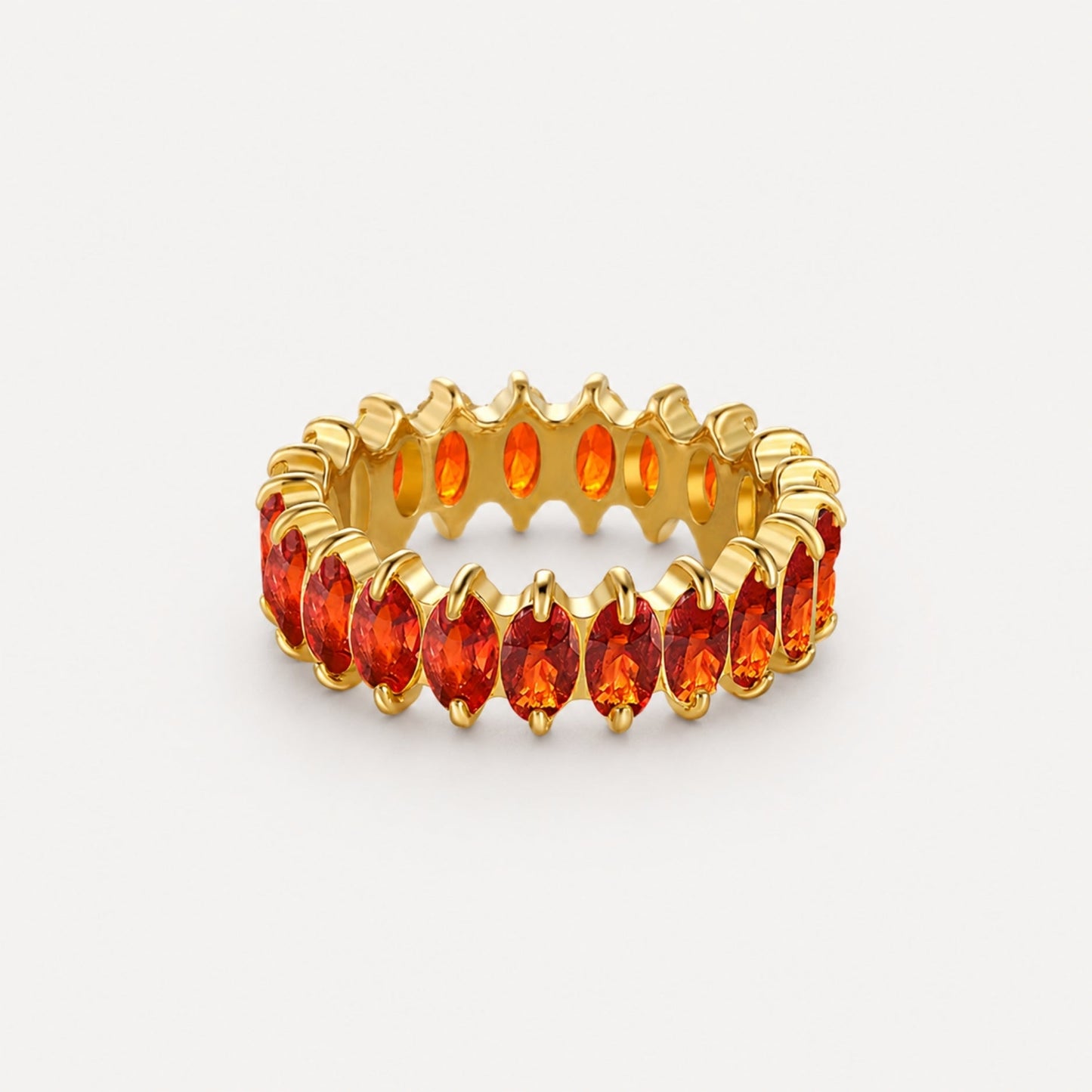 Birthstone Eternity Ring - January Garnet