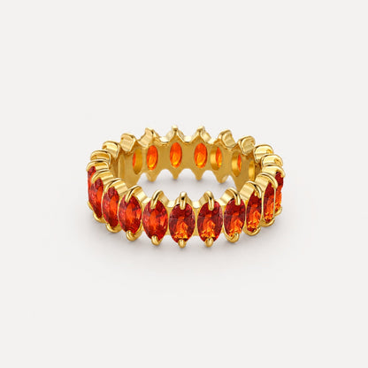 Birthstone Eternity Ring - January Garnet