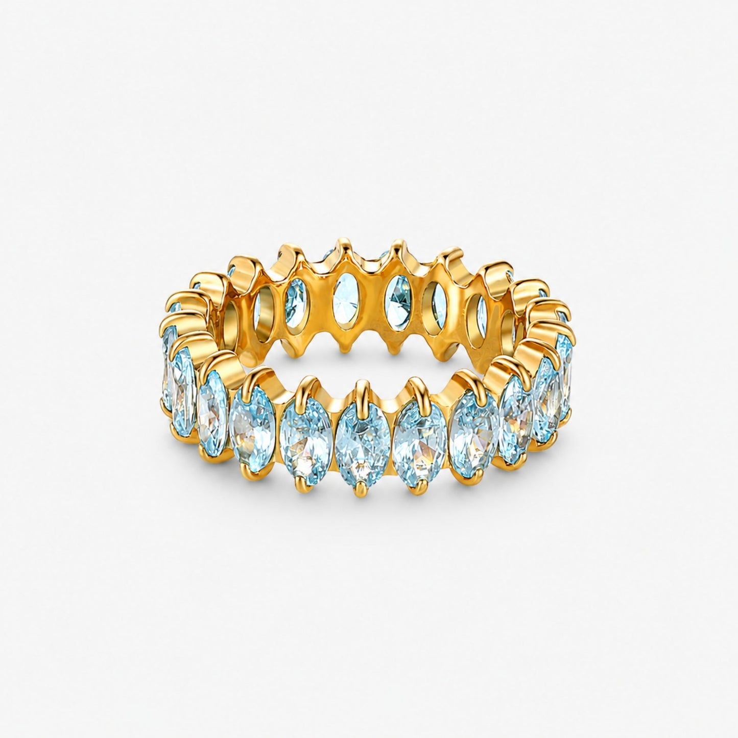 Birthstone Eternity Ring - March Aquamarine