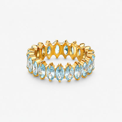 Birthstone Eternity Ring - March Aquamarine