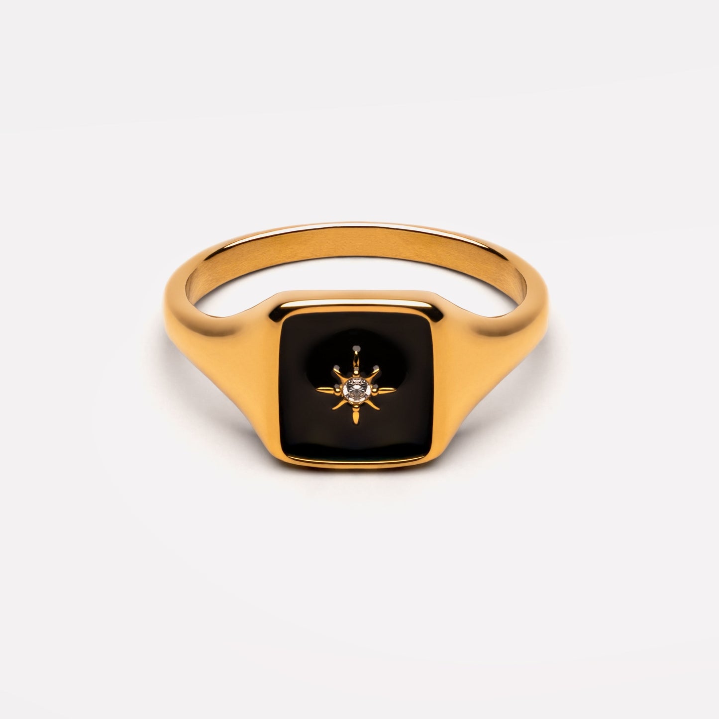 Eclipse Ring - black-enamel-band