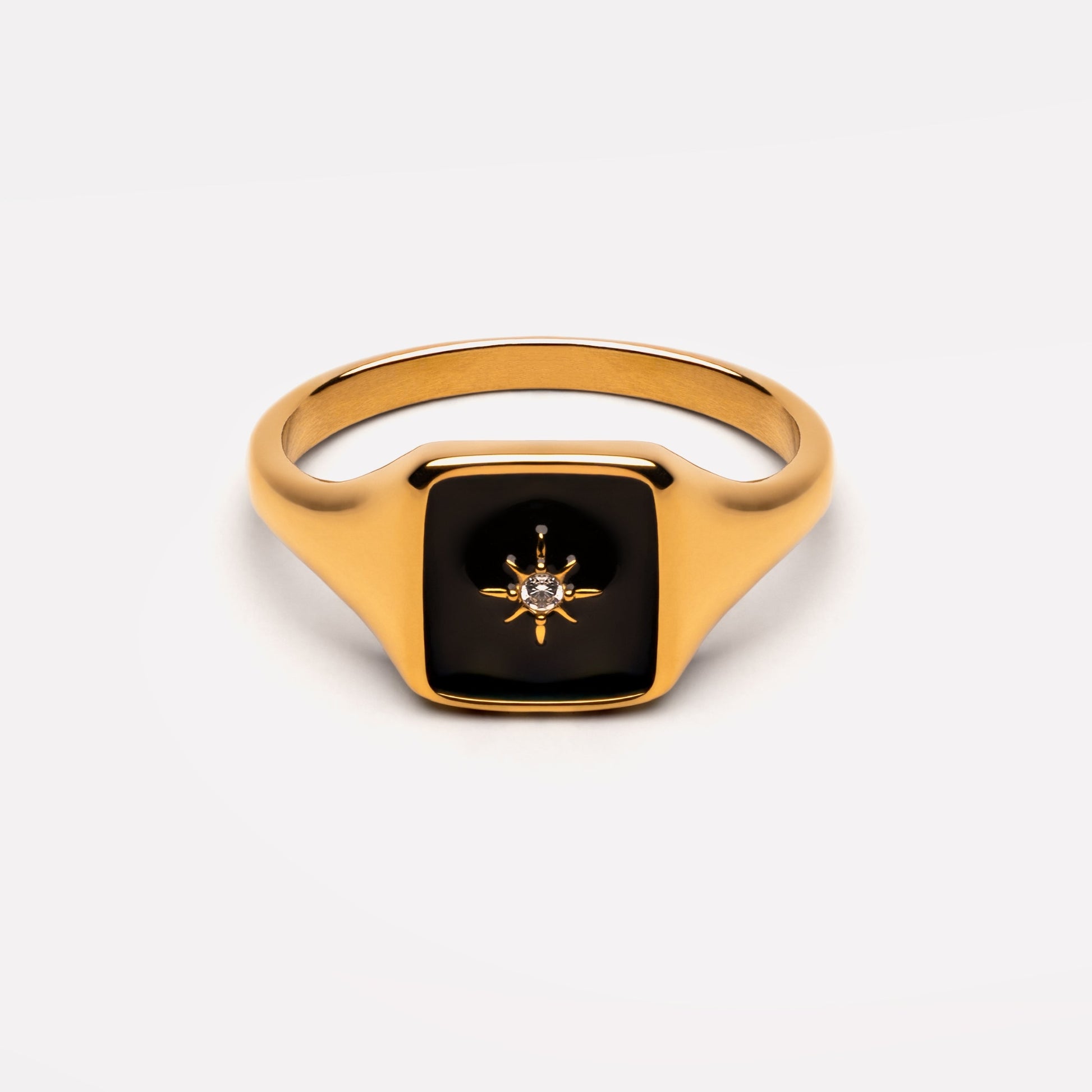 Eclipse Ring - black-enamel-band