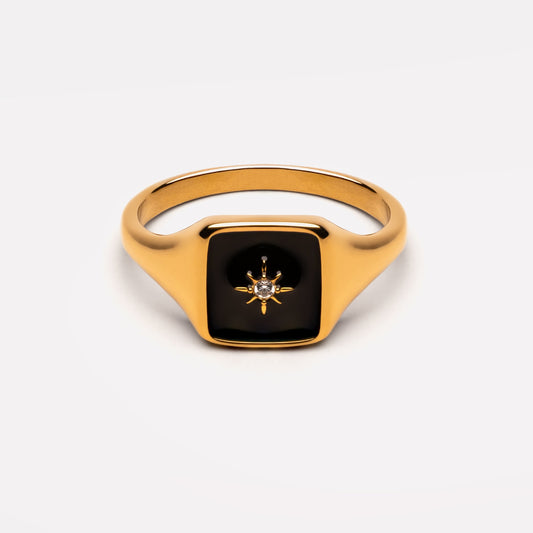 Eclipse Ring - black-enamel-band