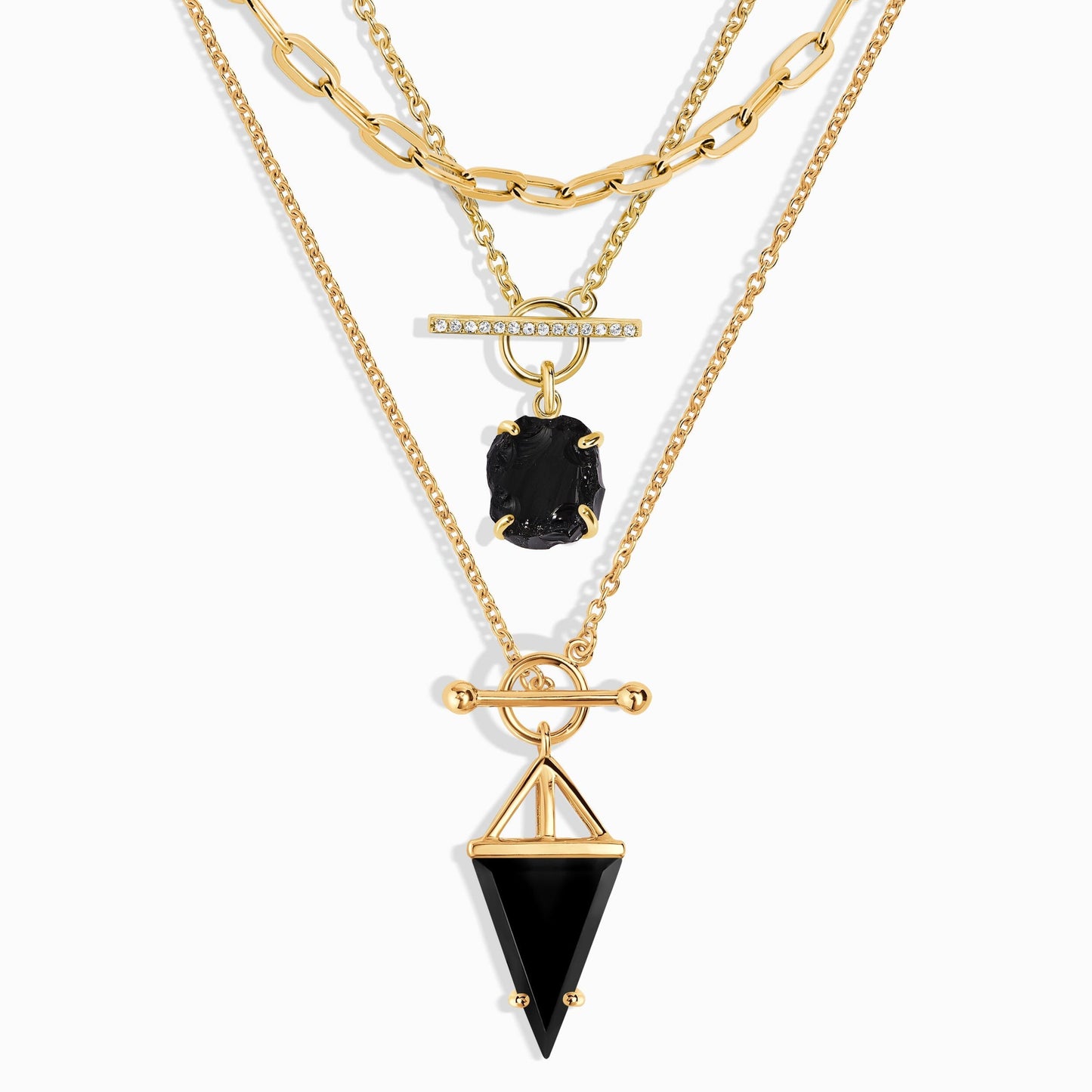 Heroine T-Lock Widelink Necklaces - yellow gold