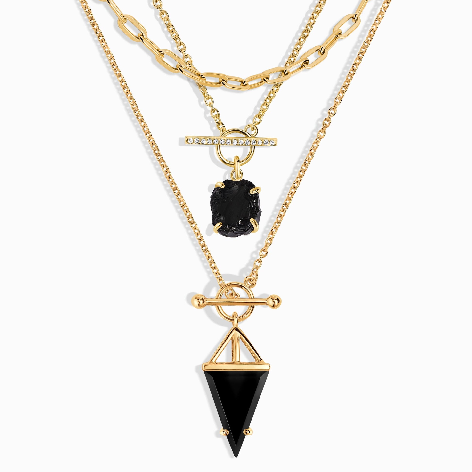Heroine T-Lock Widelink Necklaces - yellow gold