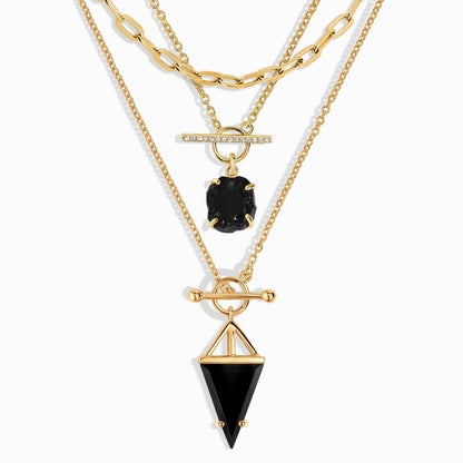 Heroine T-Lock Widelink Necklaces - yellow gold
