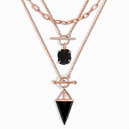 Heroine T-Lock Widelink Necklaces - rose gold