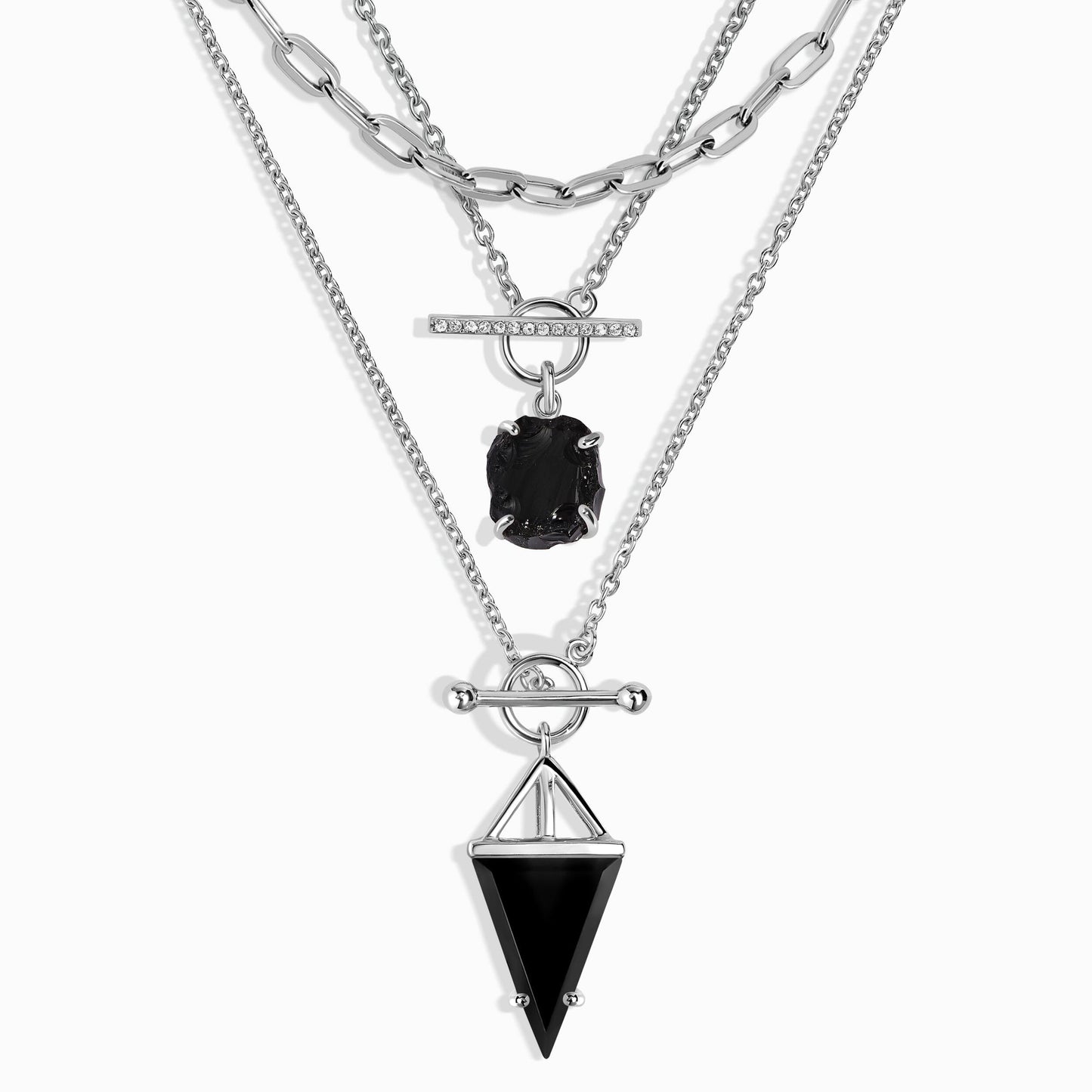 Heroine T-Lock Widelink Necklaces - silver