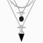 Black Obsidian Heroine & Raw Crystal T-Lock & Widelink Necklaces