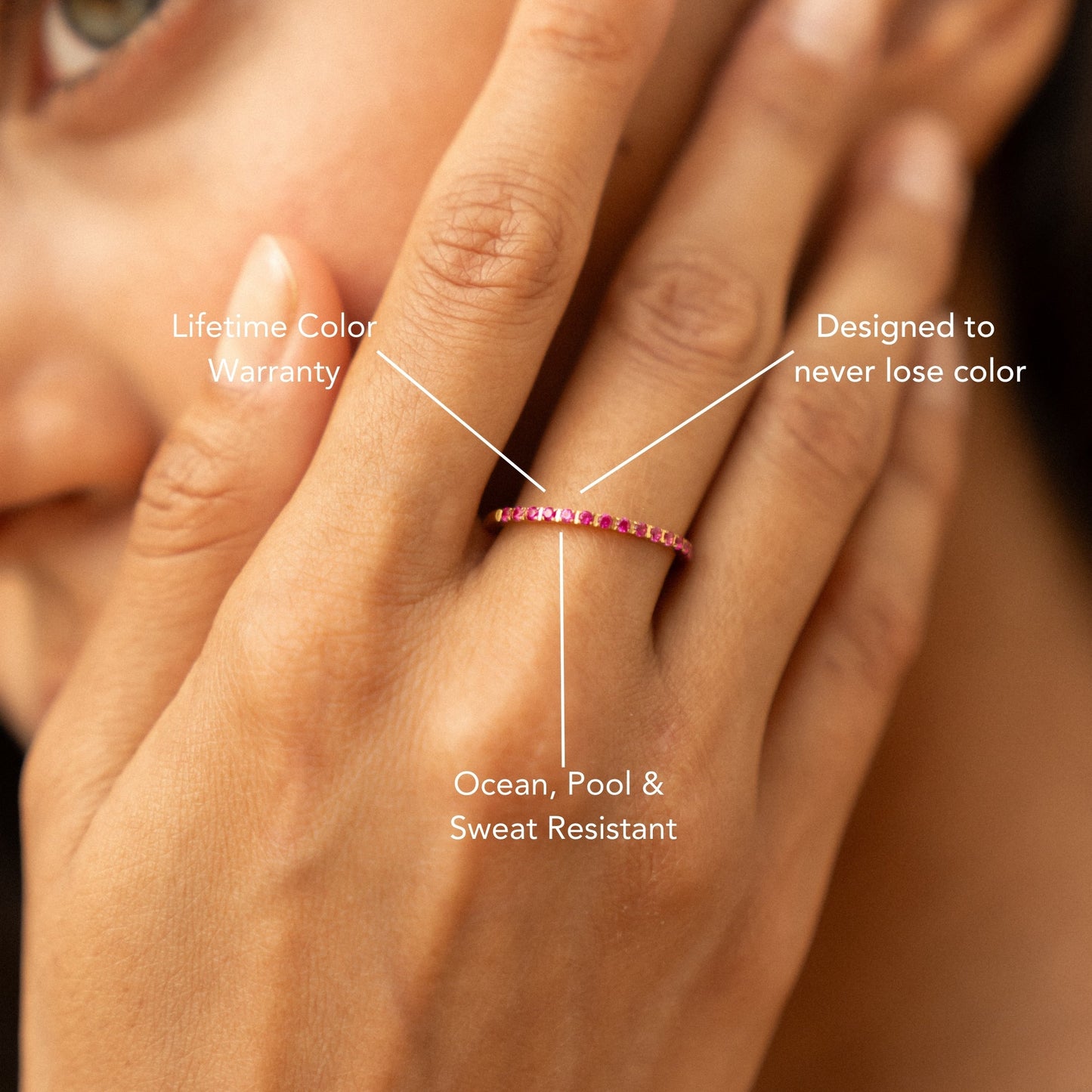 Bordeaux Thin Ring water and sweat resistant