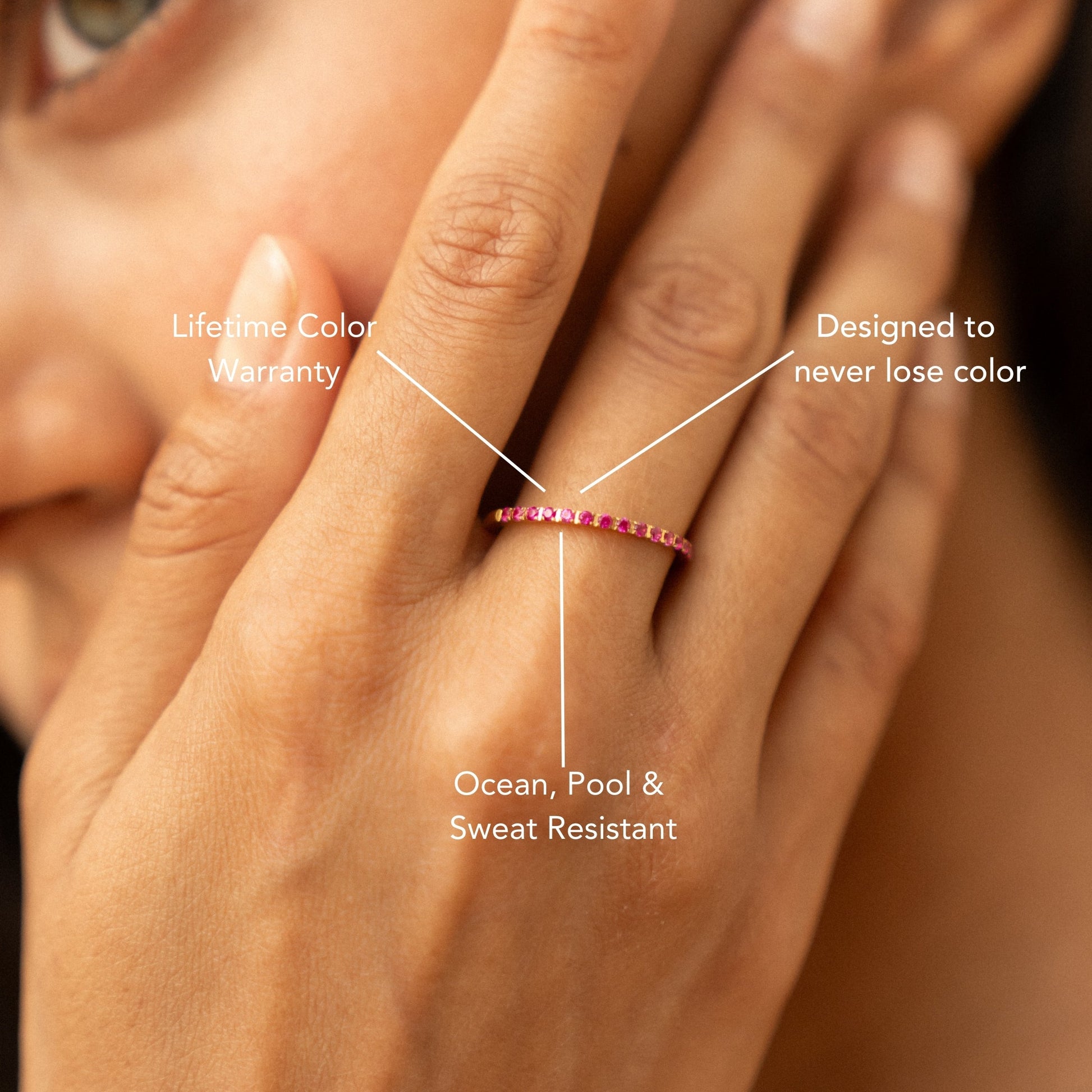 Bordeaux Thin Ring water and sweat resistant